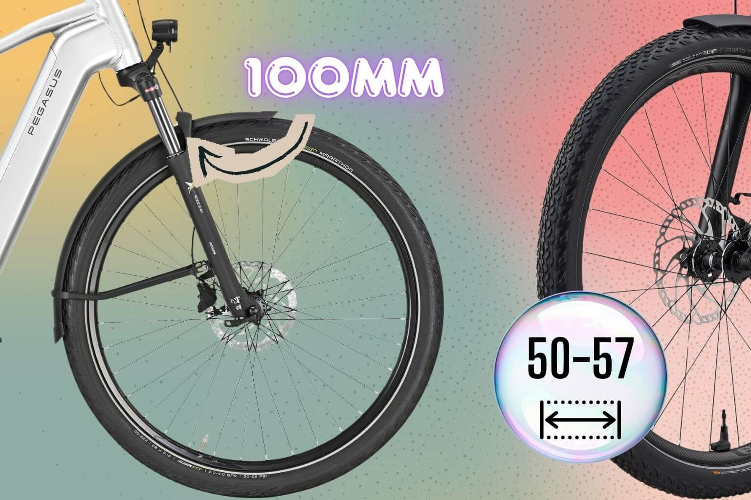 100mm-es rugúót és vastag gumik illusztrációja
