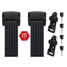 Abus 6000k/120 Bordo Twinset XPlus összehajtható kerékpár lakat, fekete, 120cm (1 pár)