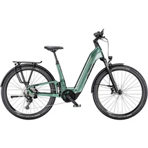KTM Macina Aera FS Elite LFC elektromos kerékpár komfort vázzal zöld színben
