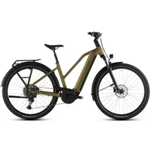 Cube Touring Hybrid Pro 800 elektromos kerékpár túrázáshoz női vázzal arany színben