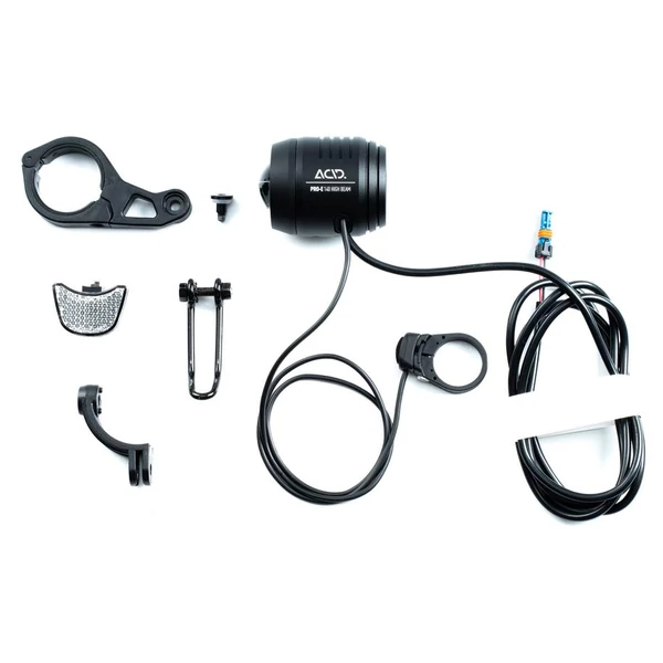Lámpa Acid első e-bike PRO-E 140 HIGH BEAM, fekete