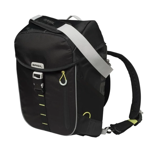 Basil egyoldalas táska és hátizsák Miles Daypack, Hook On, fekete lime