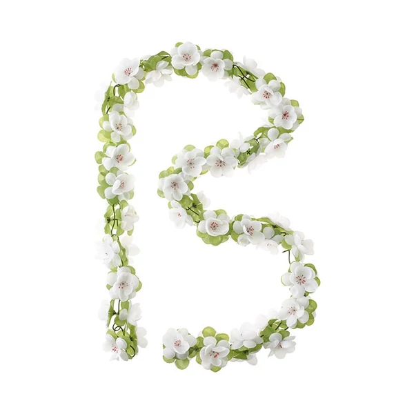Basil Decorative Flower Garland fehér