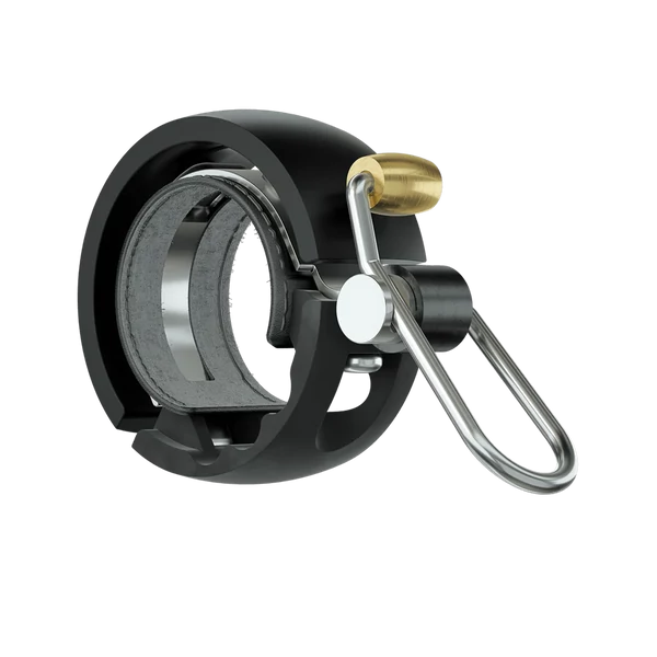 Knog Oi Luxe kerékpáros csengő fekete színben