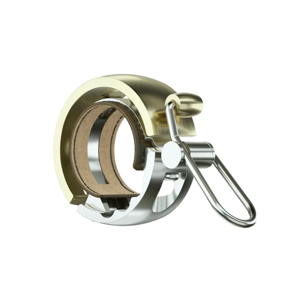 Knog Oi Luxe kerékpáros csengő sárgaréz színben