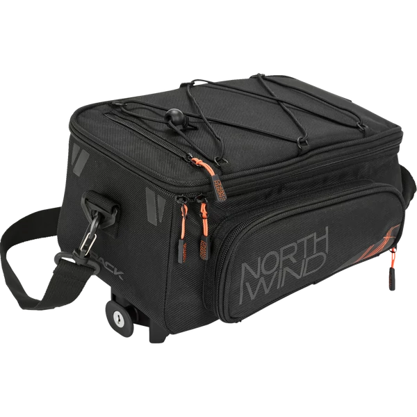 NorthWind Classic Smartbag MonkeyLoad T kerékpáros csomagtartós táska, fekete narancs húzókával 