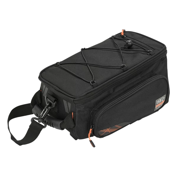 NorthWind Classic Smartbag MonkeyLoad T kerékpáros csomagtartós táska, fekete narancs húzókával 