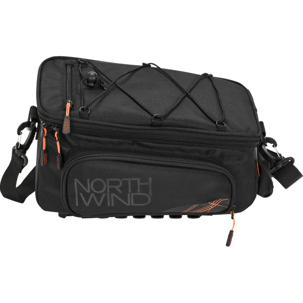 NorthWind Classic Smartbag MonkeyLoad T kerékpáros csomagtartós táska, fekete narancs húzókával 
