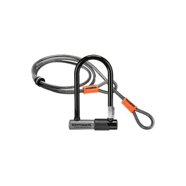 Zár U-lakat Kryptonite Kryptolok 2 Mini7+ 8,2 x 17,8cm + hurokkábel