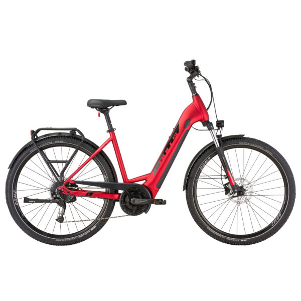 Bulls Landscape Evo elektromos kerékpár unisex komfort vázzal, piros színben