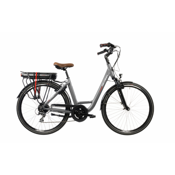 Devron 28220 elektromos kerékpár komfort vázzal szürke színben
