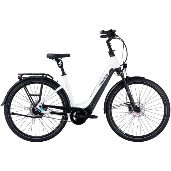 Pegasus Premio Evo 10 Lite Comfort elektromos kerékpár unisex vázzal, fehér színben
