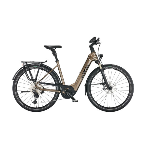 KTM Macina Style 710 elektromos kerékpár unisex komfort vázzal barna színben