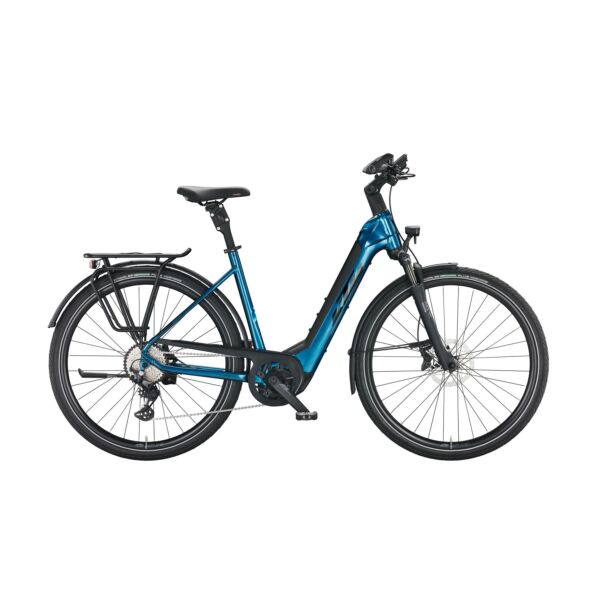 KTM Macina Style 730 elektromos kerékpár unisex komfort vázzal kék színben