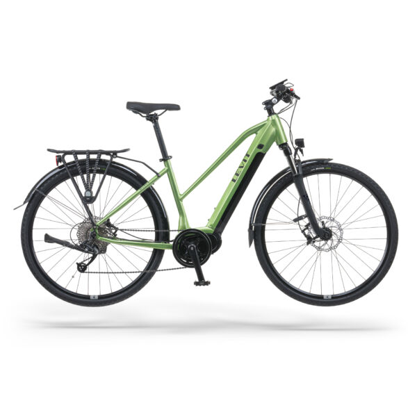 LEVIT Musca MX 630 elektromos trekking kerékpár női vázzal, olivazöld színben