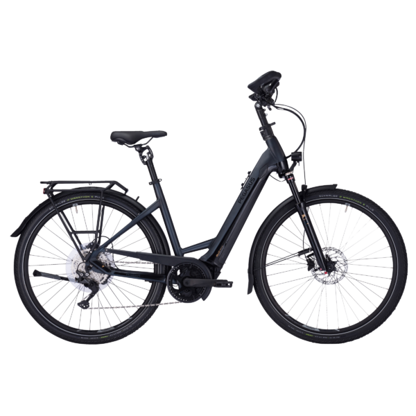 Pegasus Premio Evo 10 Lite Comfort elektromos kerékpár unisex komfort vázzal, sötétkék/fekete színben