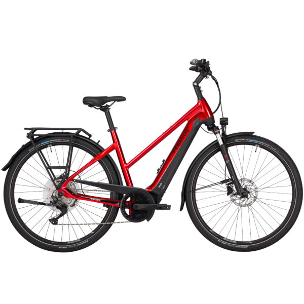 Pegasus Premio Evo 10 Lite elektromos kerékpár női vázzal, piros színben