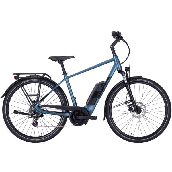 Pegasus Solero E8 Sport Performance elektromos kerékpár kék színben férfi vázzal
