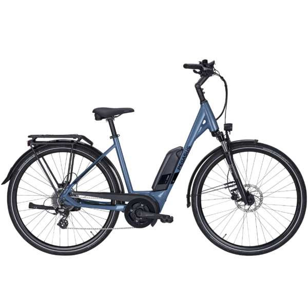 Pegasus Solero E8 Sport Performance elektromos kerékpár kék színben komfort vázzal