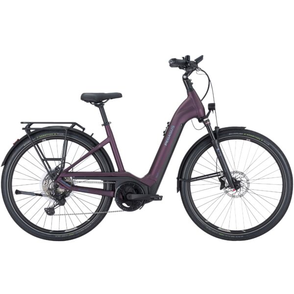 Pegasus Premio Evo 11 Lite elektromos kerékpár unisex komfort vázzal, lila színben