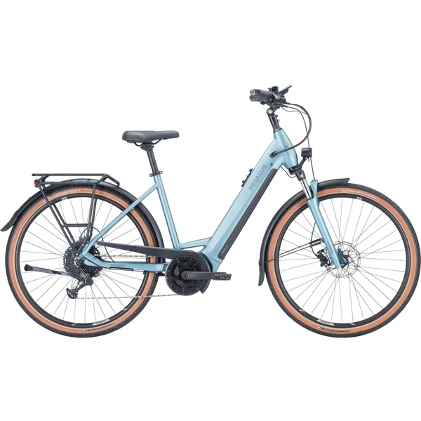 Pegasus Premio Evo 9 elektromos kerékpár komfort vázzal világoskék színben