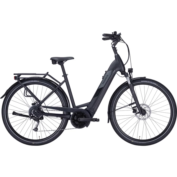 PEGASUS Solero Evo 9 elektromos kerékpár komfort vázzal fekete színben