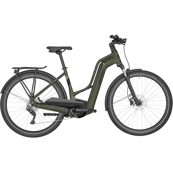 Bergamont E-Horizon Edition 5 Amsterdam elektromos kerékpár unisex komfort vázzal, khaki green (zöld) színben