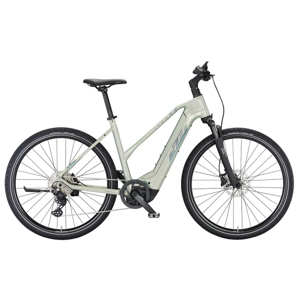 KTM Macina Cross 720 elektromos kerékpár női vázzal, dew silver színben