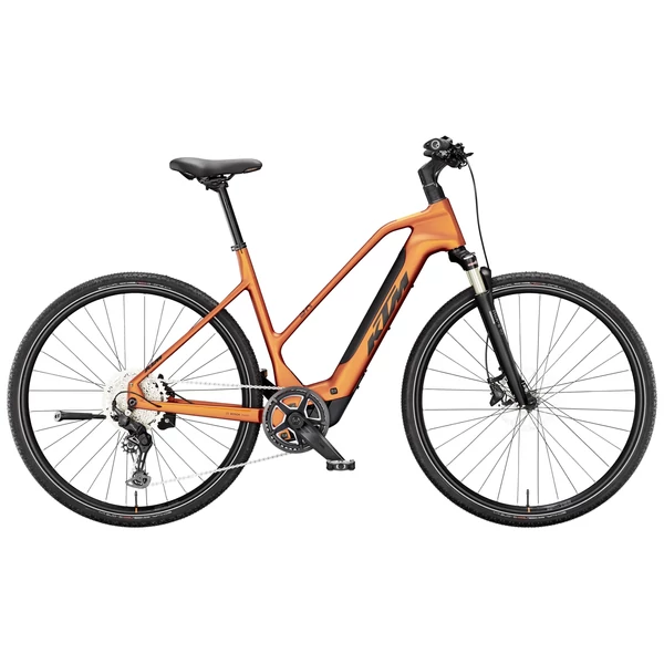 KTM Macina Cross SX Elite elektromos kerékpár női vázzal burnt orange színben