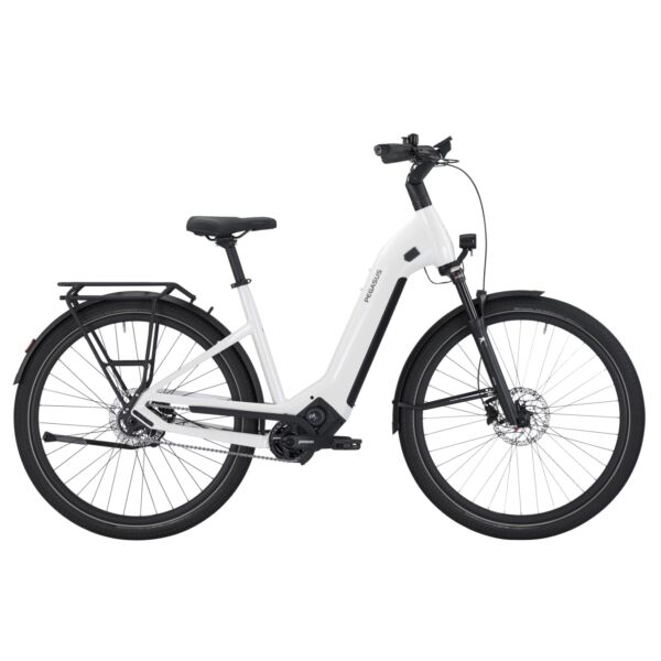 Pegasus Estremo Evo 9 Lite elektromos kerékpár unisex komfort vázzal metallic off-white (fehér) színben