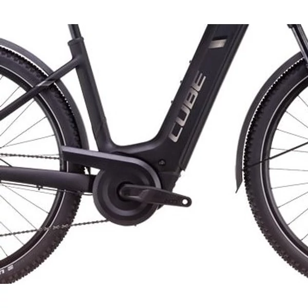 CUBE Nuride Hybrid Pro 600 Allroad elektromos kerékpár komfort vázzal fekete színben