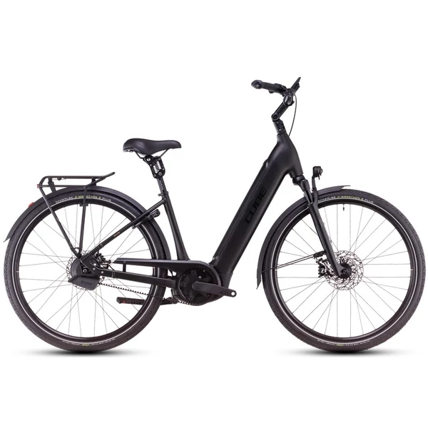 CUBE Supreme Hybrid Deluxe SLT 625 elektromos kerékpár komfort vázzal fekete színben