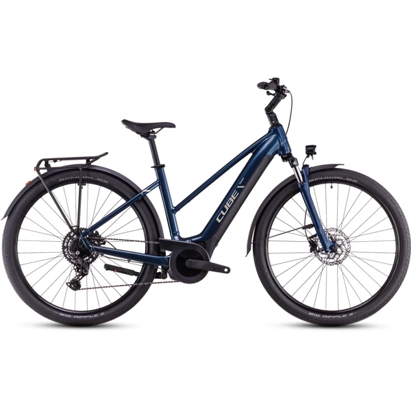 Cube Touring Hybrid ONE 500 elektromos kerékpár túrázáshoz női vázzal deepsea'n'chrome színben