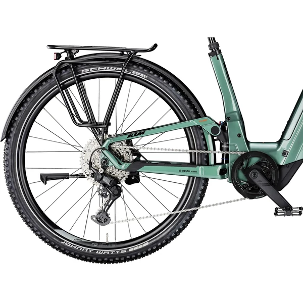 KTM Macina Aera FS Elite LFC elektromos kerékpár komfort vázzal zöld színben