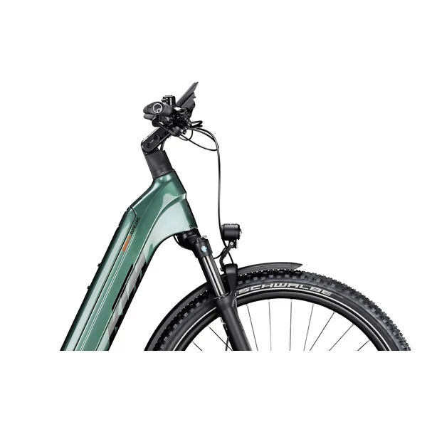 KTM Macina Aera FS Elite LFC elektromos kerékpár komfort vázzal zöld színben