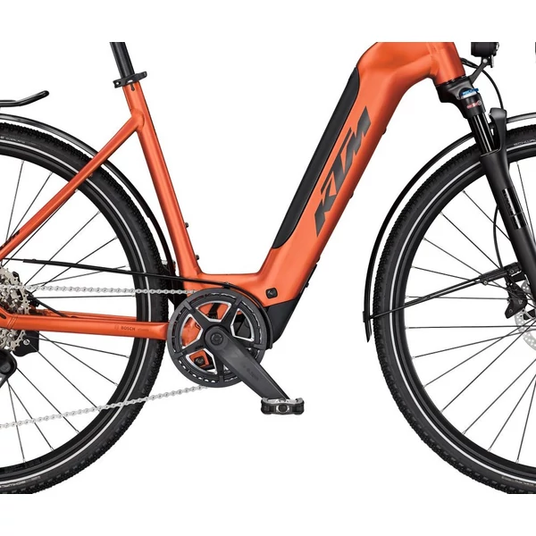 KTM Macina Sport SX 10 elektromos kerékpár narancs színben komfort vázzal