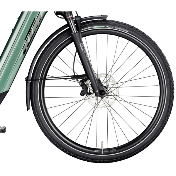 KTM Macina Style 820 elektromos kerékpár zöld színben komfort vázzal