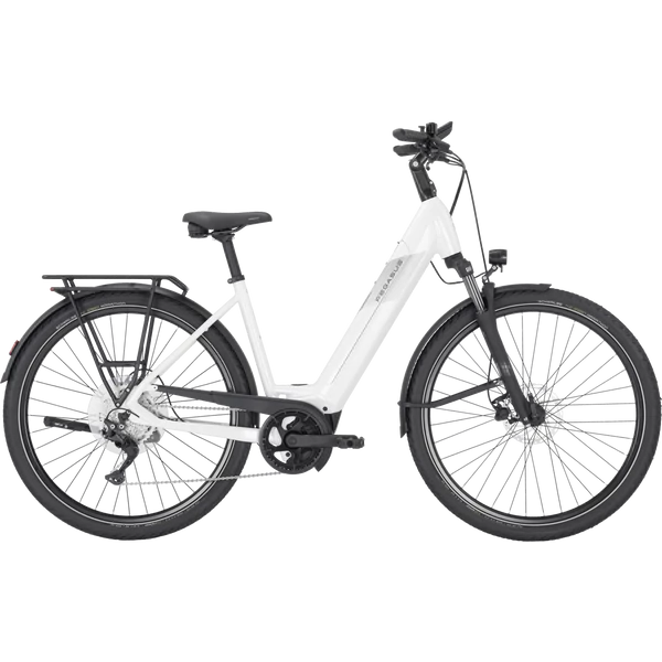 PEGASUS Premio Evo 10 elektromos kerékpár komfort vázzal fehér színben