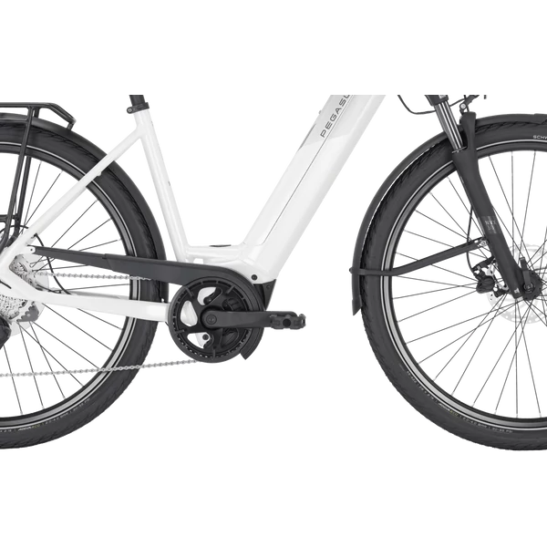 PEGASUS Premio Evo 10 elektromos kerékpár komfort vázzal fehér színben