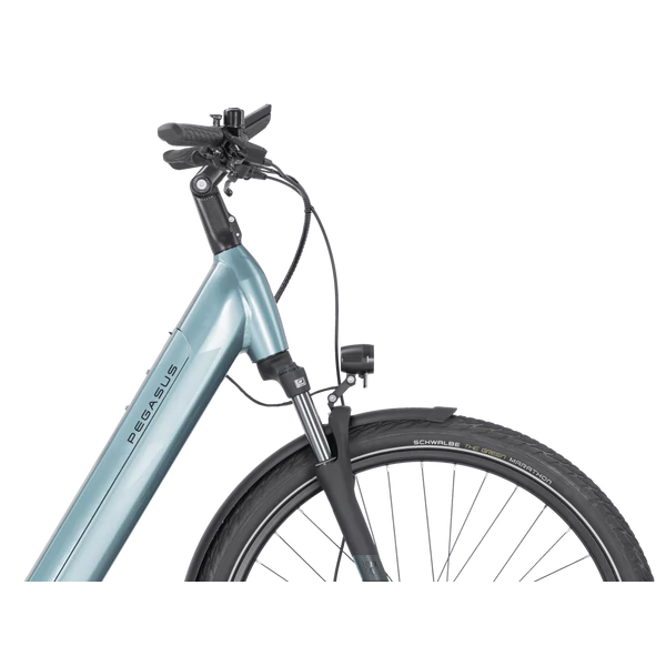 PEGASUS Premio Evo 10 elektromos kerékpár komfort vázzal kék színben