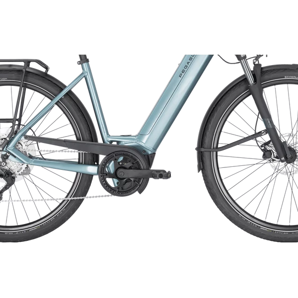 PEGASUS Premio Evo 10 elektromos kerékpár komfort vázzal kék színben
