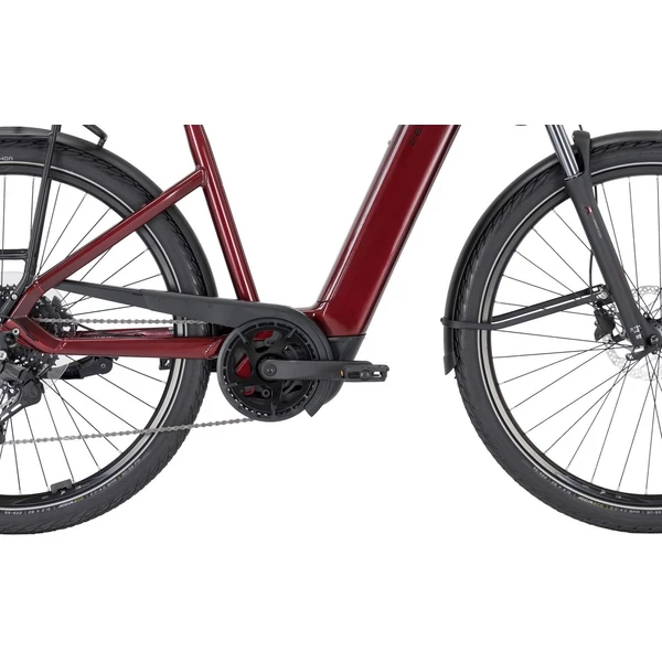 PEGASUS Premio Evo 10 Lite elektromos kerékpár komfort vázzal piros színben