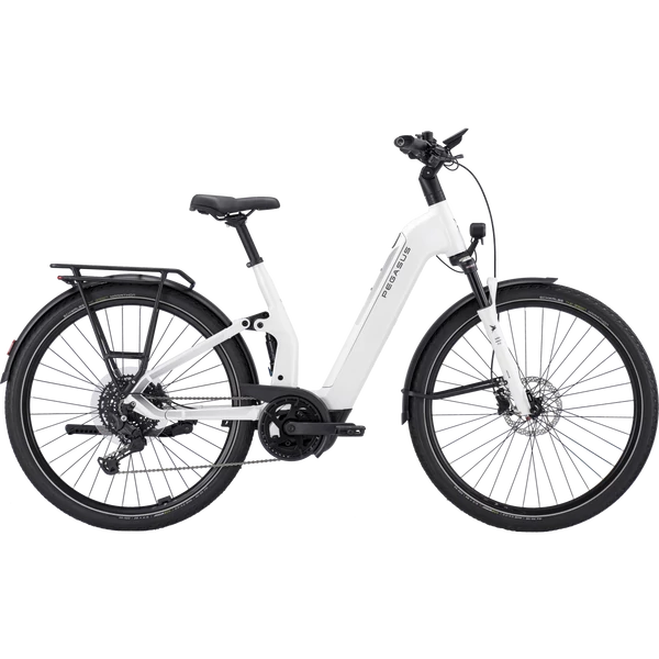 PEGASUS Premio Evo FS 10 Lite elektromos kerékpár komfort vázzal fehér színben