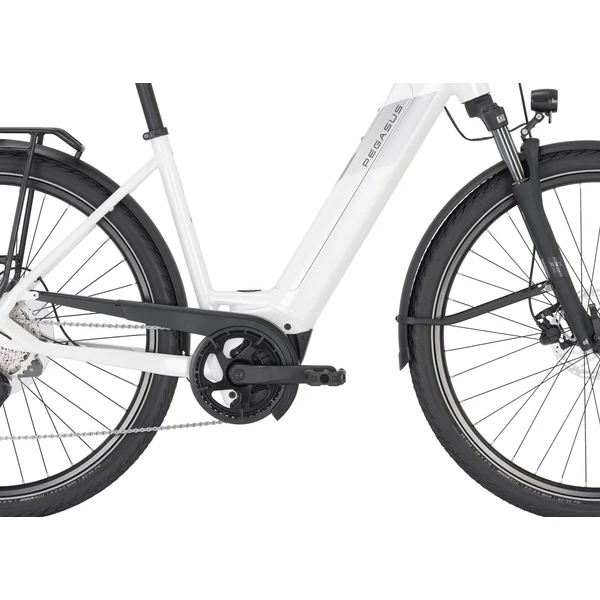 PEGASUS Premio Evo 10 elektromos kerékpár komfort vázzal fehér színben