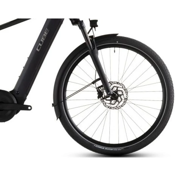 Cube Touring Hybrid ONE 600 elektromos kerékpár férfi vázzal fekete színben
