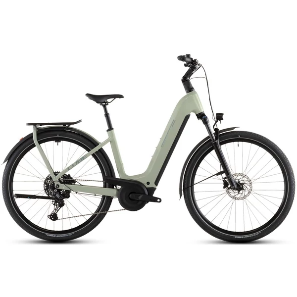 CUBE Kathmandu Hybrid ONE 800 elektromos kerékpár komfort vázzal világoszöld színben