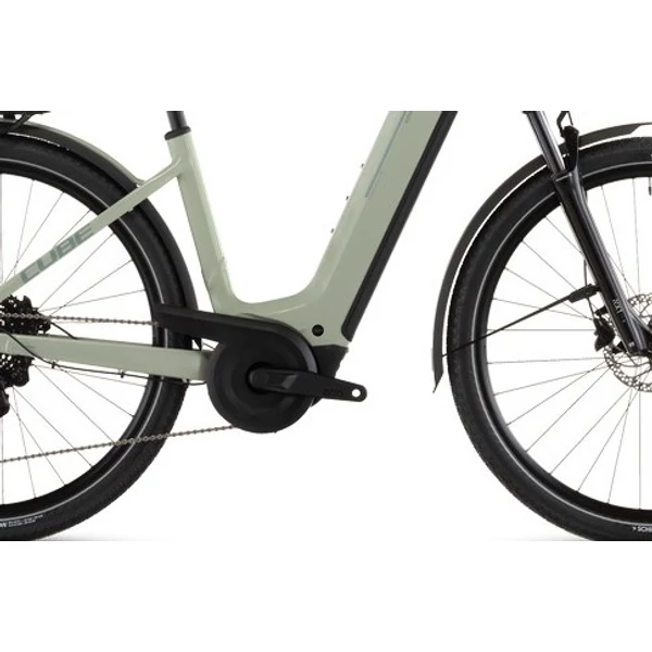 CUBE Kathmandu Hybrid ONE 800 elektromos kerékpár komfort vázzal világoszöld színben