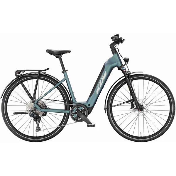 KTM Macina Sport SX 10 elektromos kerékpár komfort vázzal kék színben