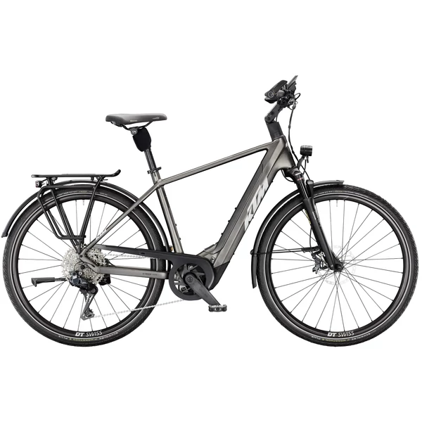 KTM Macina Style 810 elektromos kerékpár szürke színben férfi vázzal