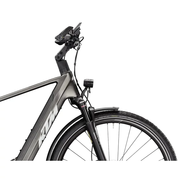 KTM Macina Style 810 elektromos kerékpár szürke színben férfi vázzal